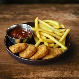 Crispy Chicken Nuggets With Chips